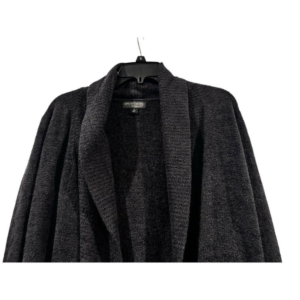 Barefoot Dreams Cozychic Lite Duster Women’s Sweater Black Open Front Pockets: S - Picture 3 of 6